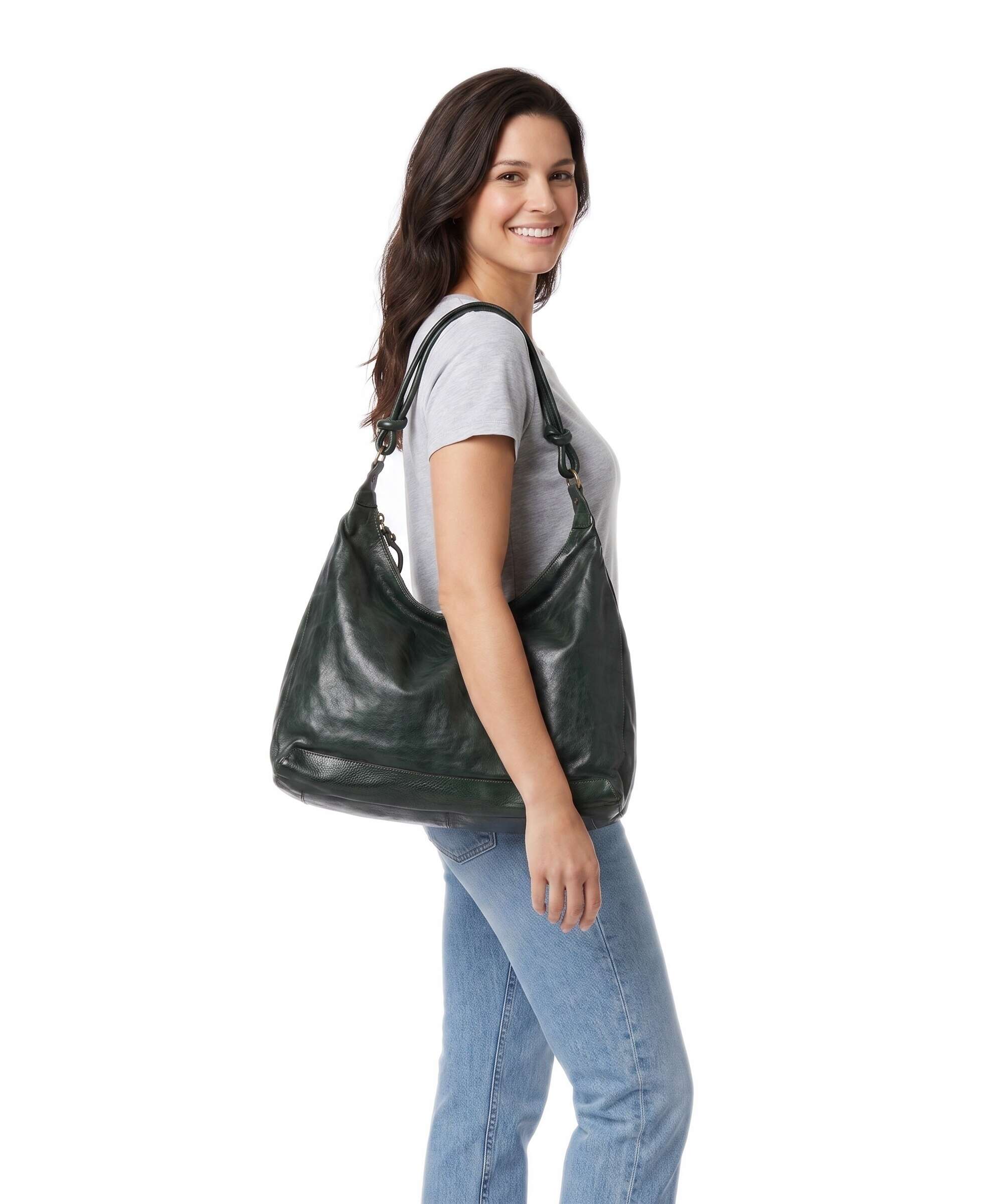 Campomaggi Hobo bag green bottle