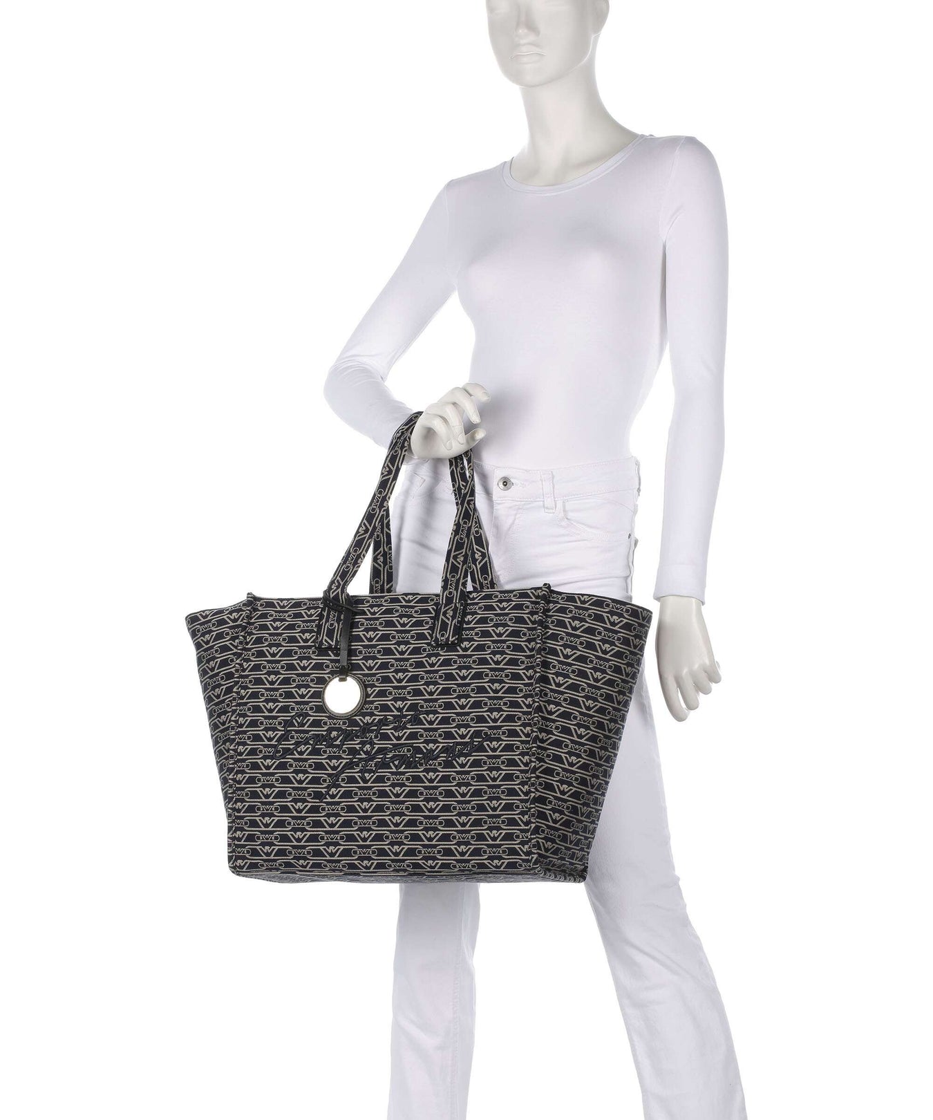 Emporio Armani La Gio Tote bag blu/ecru