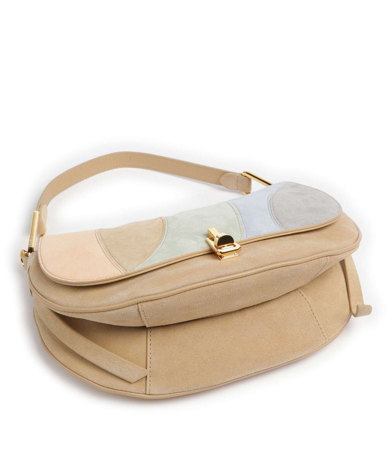 Coccinelle Magie Suede Shoulder bag multicolour/sun/fresh beige
