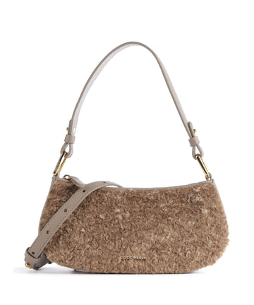 Coccinelle Merveille Astrakan Skuldertaske warm taupe