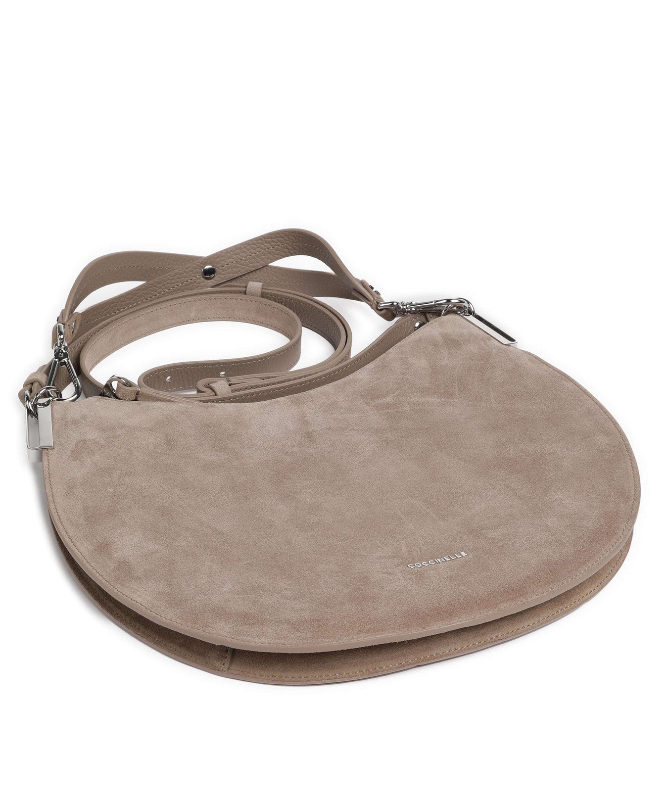 Coccinelle Sunup Suede Hobo bag warm taupe