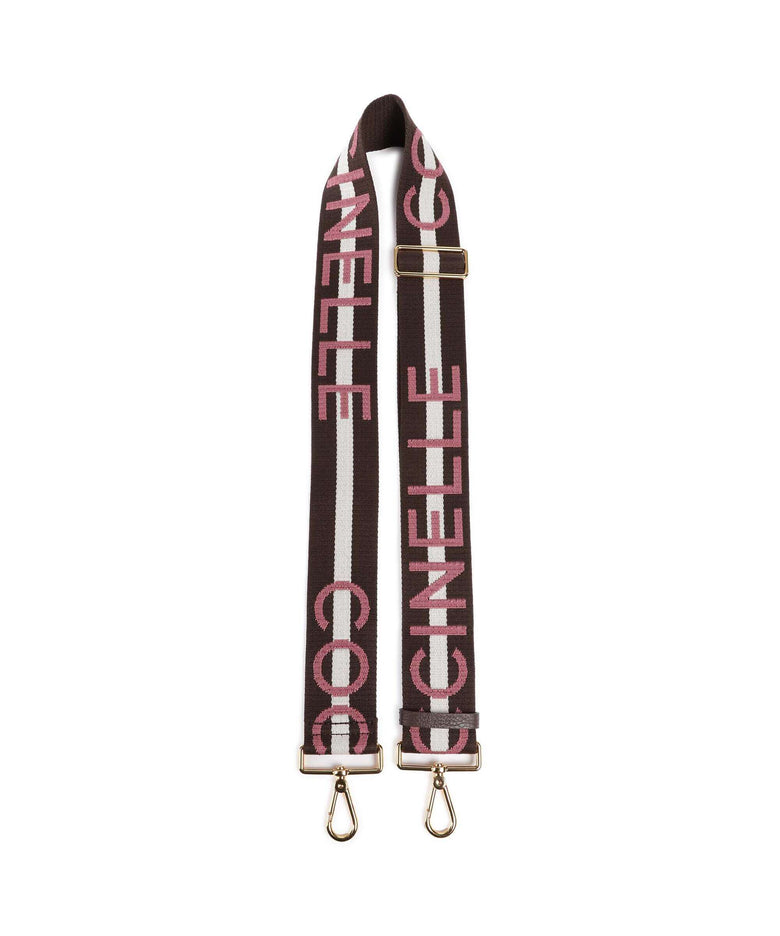 Coccinelle Nastro Signature Bag strap multicolour/fondant brown