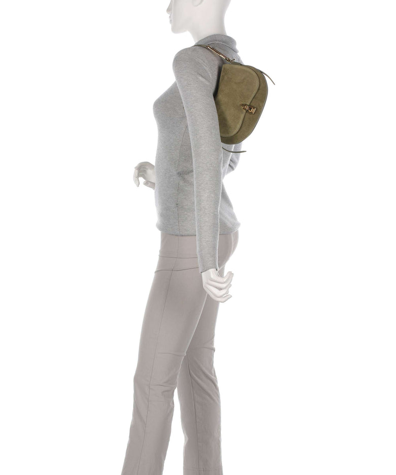 Coccinelle Magie Suede Shoulder bag laurel green