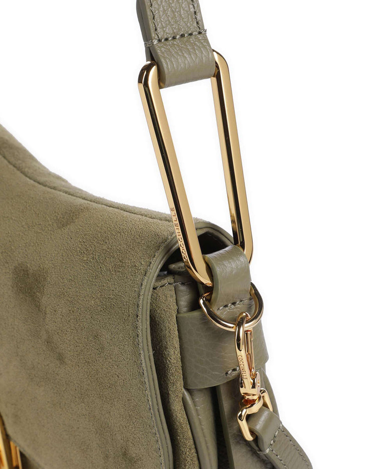 Coccinelle Magie Suede Shoulder bag laurel green