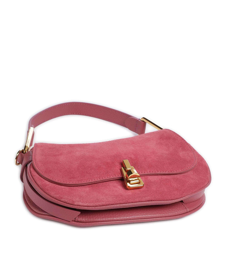 Coccinelle Magie Suede Shoulder bag rosewood
