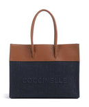 Coccinelle Myrtha Denim Shopper taske blue/cognac