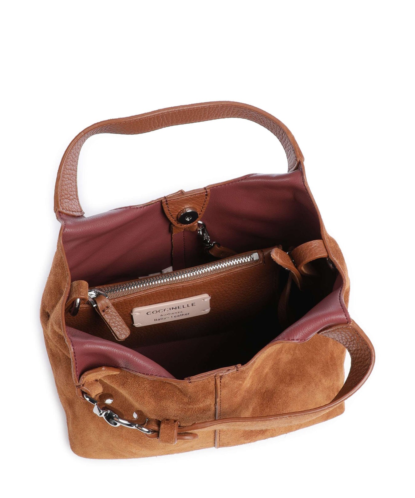 Coccinelle C-Easy Suede Handbag cognac