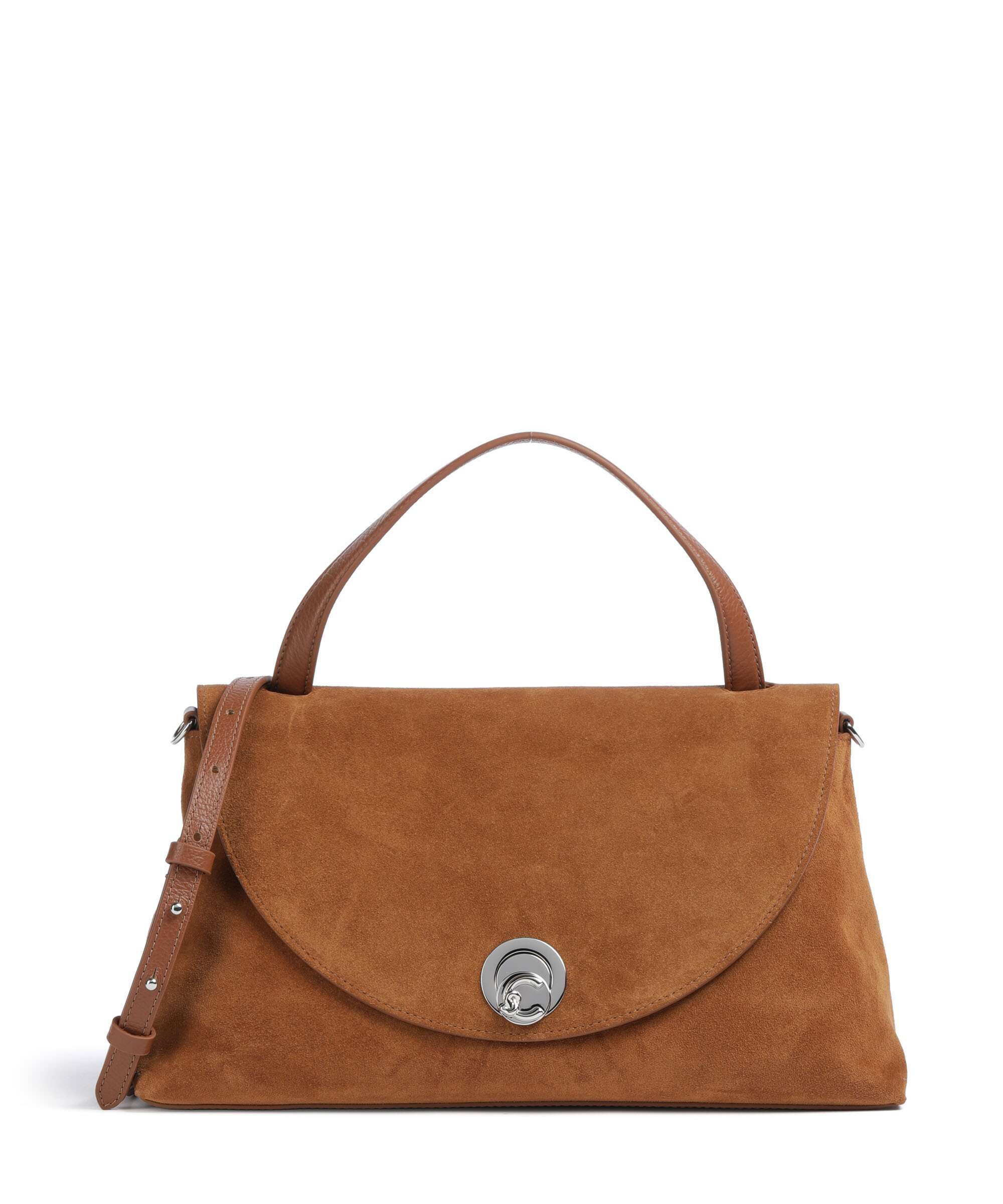 Coccinelle Nikla Suede Handbag cognac
