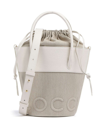 Coccinelle Myrtha Canvas Bucket taske natural/blanco