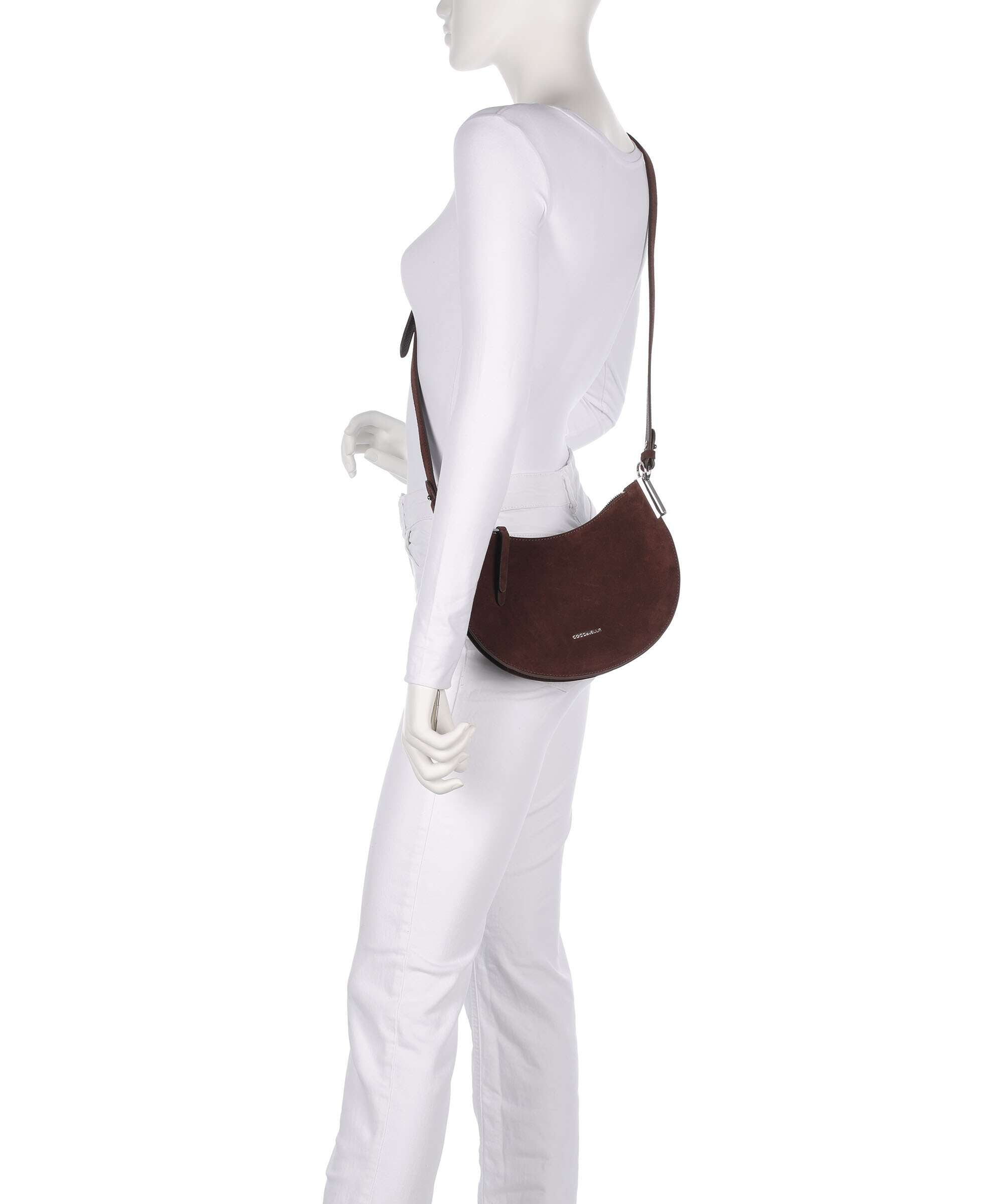 Coccinelle Sunup Suede Shoulder bag brunette