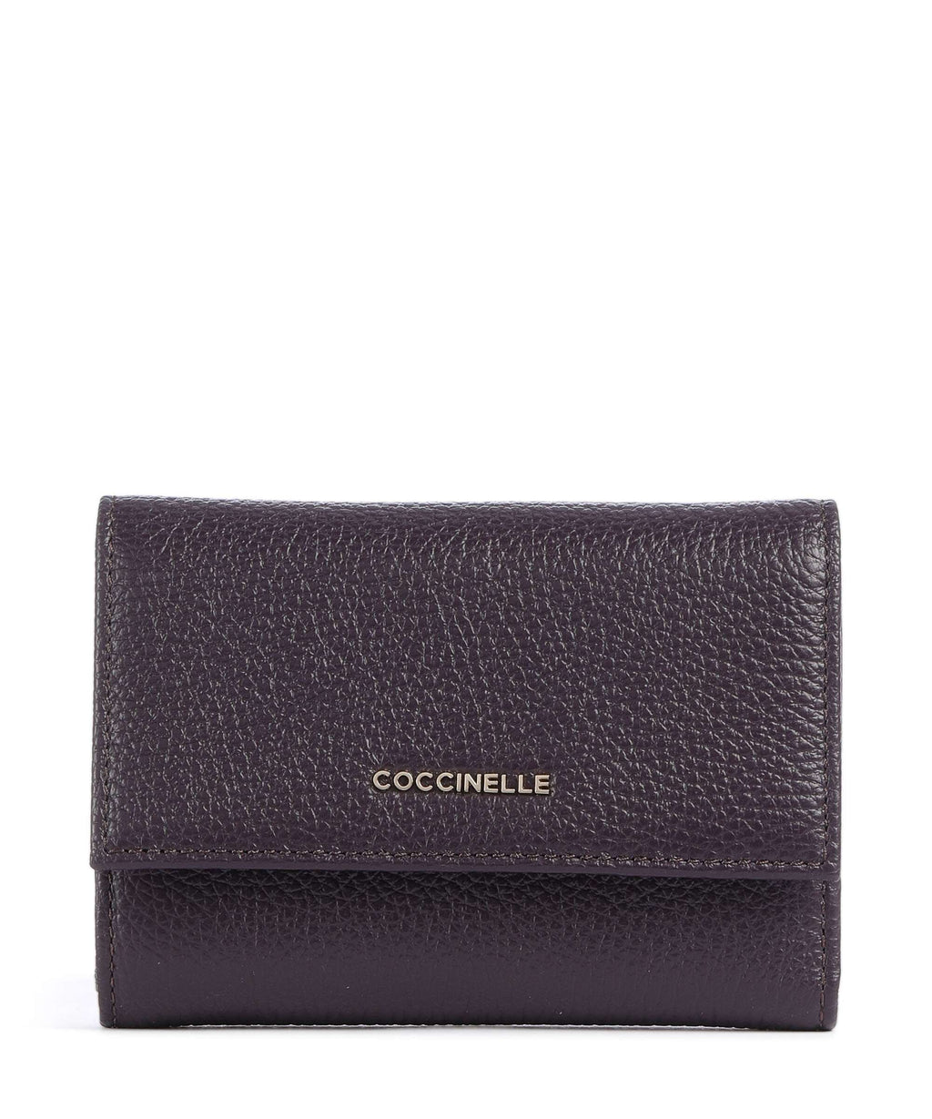 Coccinelle Metallic Soft RFID Wallet prune