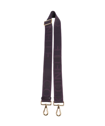 Coccinelle Nastro Signature Skulderrem prune