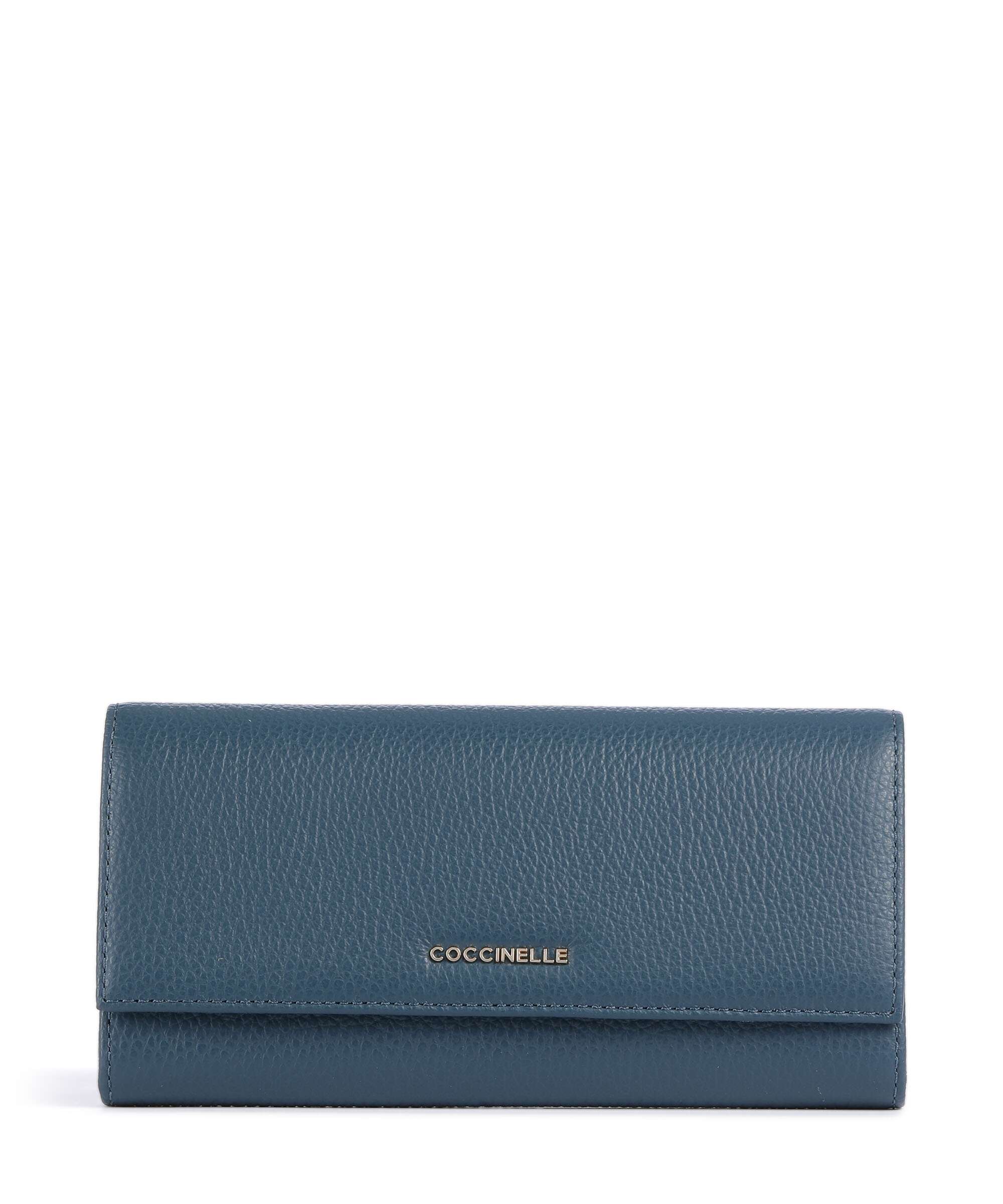 Coccinelle Metallic Soft RFID Wallet deep blue