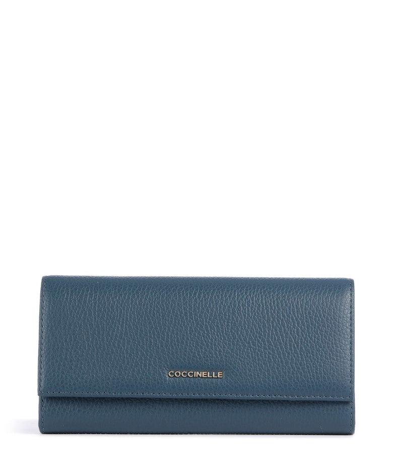 Coccinelle Metallic Soft RFID Wallet deep blue