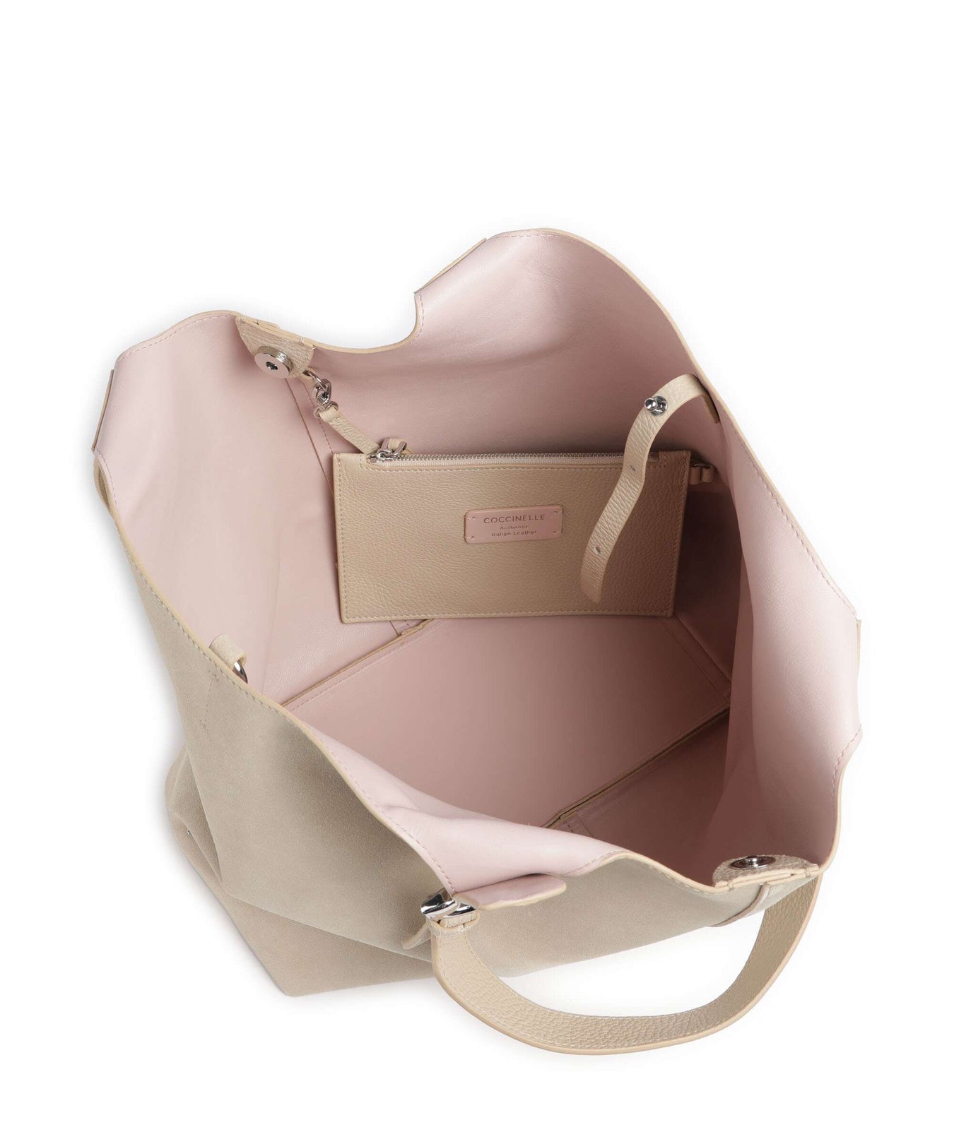 Coccinelle C-Easy Suede Hobo bag sandshell