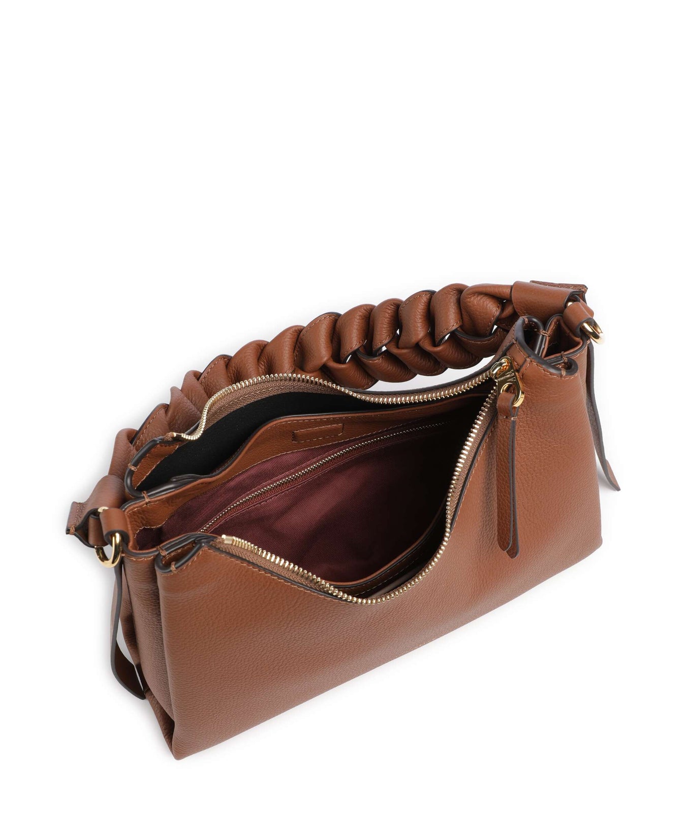 Coccinelle Boheme Grana Double Shoulder bag cognac/noir