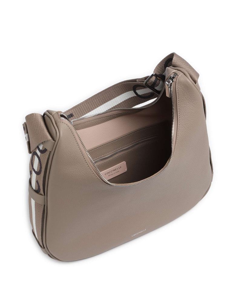 Coccinelle Raquel Hobo bag warm taupe/rosette