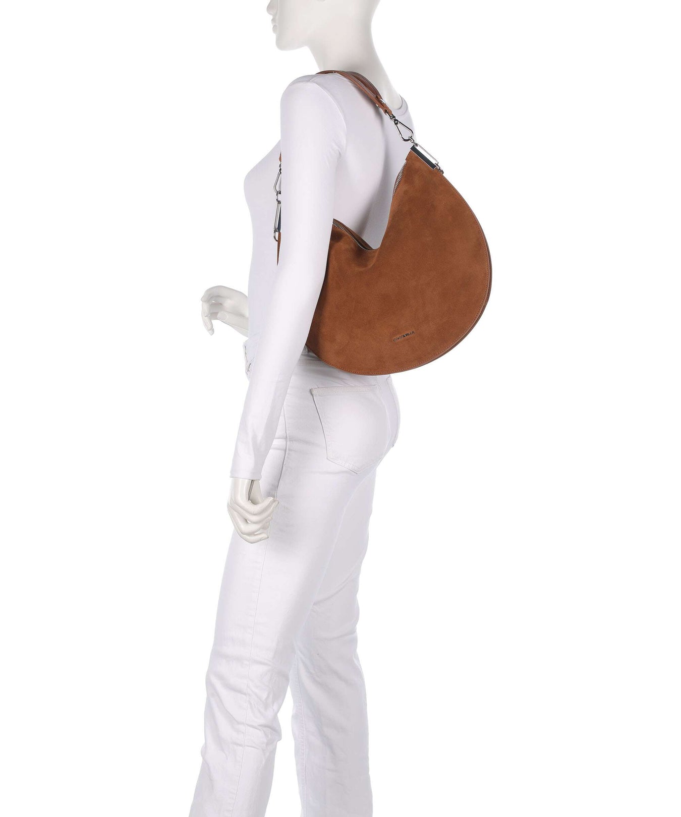 Coccinelle Sunup Suede Hobo bag cognac