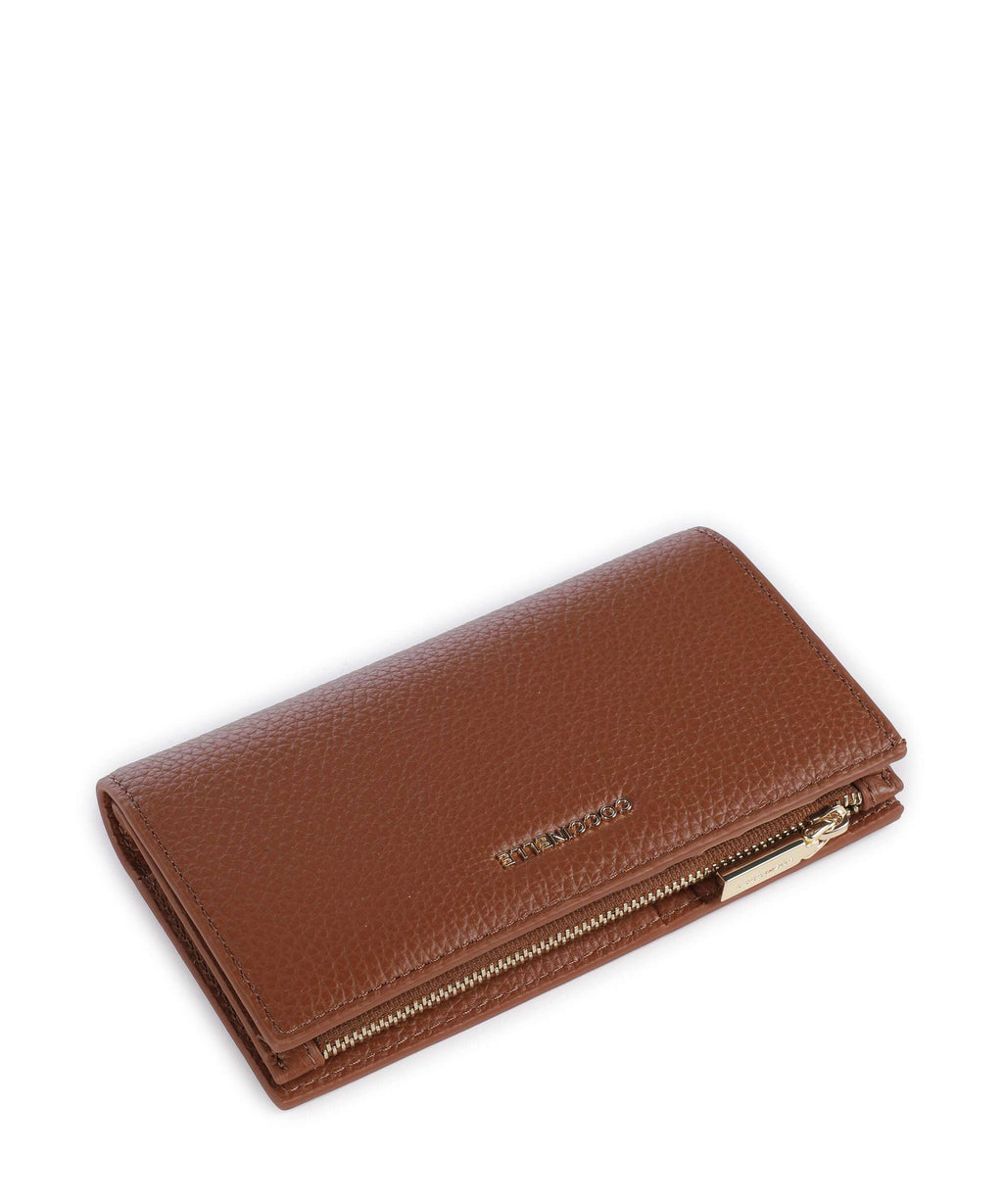 Coccinelle Metallic Soft Wallet cognac