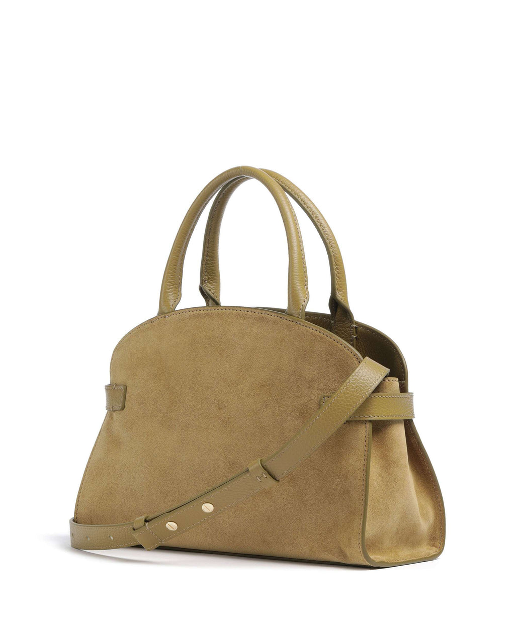 Coccinelle Sabine Suede Handbag seagrass
