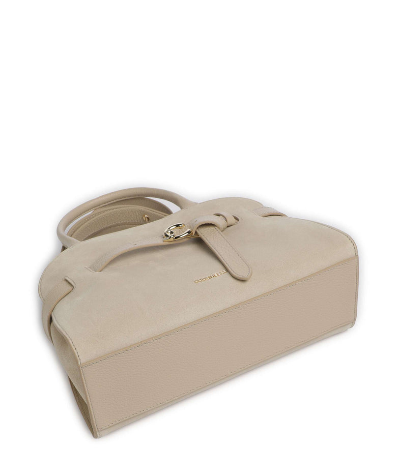 Coccinelle Sabine Suede Handbag sandshell