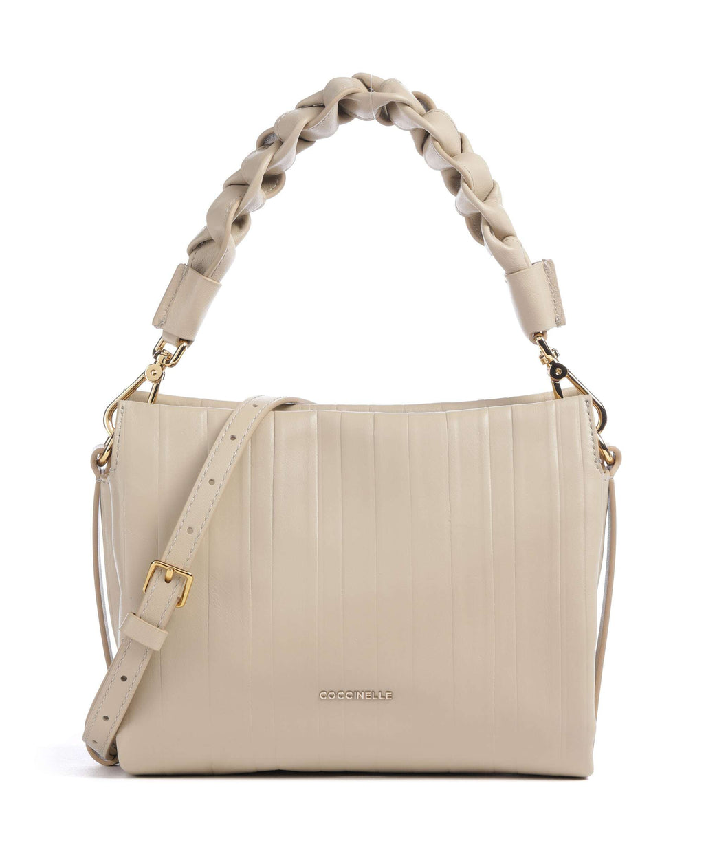 Coccinelle Boheme Plisse Handbag sandshell