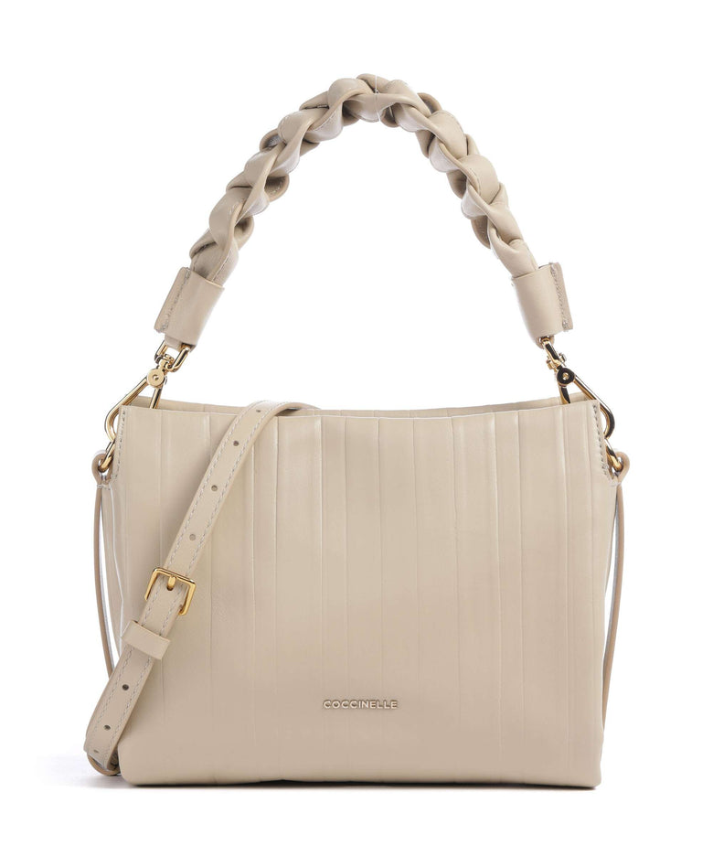 Coccinelle Boheme Plisse Handbag sandshell