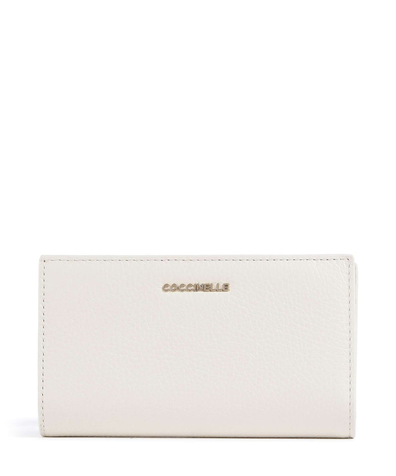 Coccinelle Metallic Soft RFID Wallet pearl