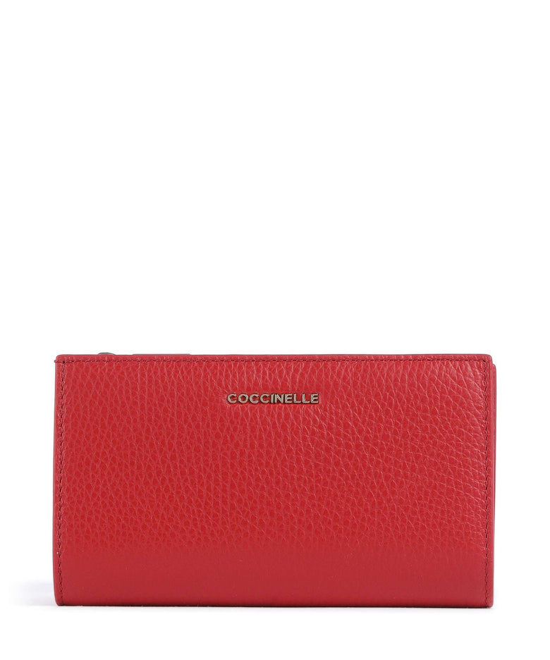 Coccinelle Metallic Soft RFID Wallet scarlet