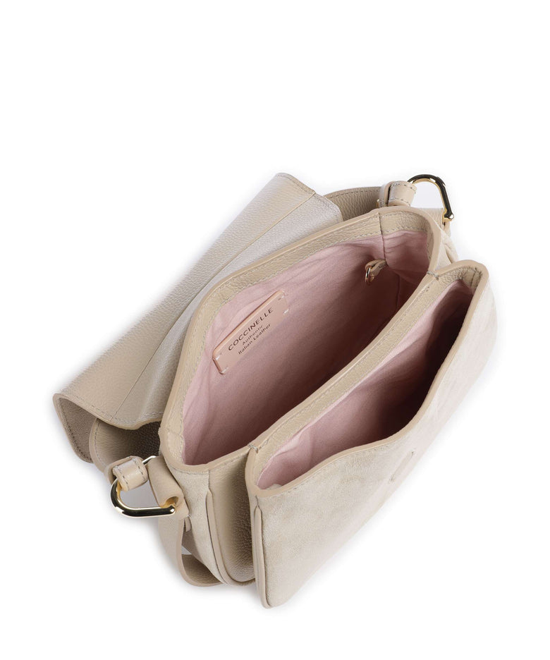 Coccinelle Mavery Suede Handbag sandshell