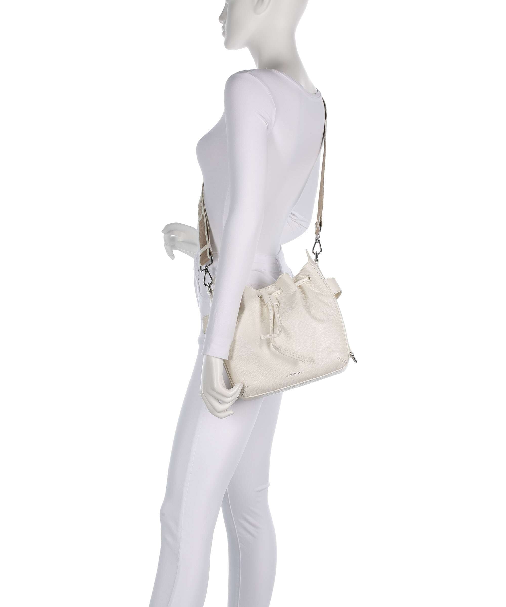 Coccinelle Gretel Ribbon Bucket bag pearl