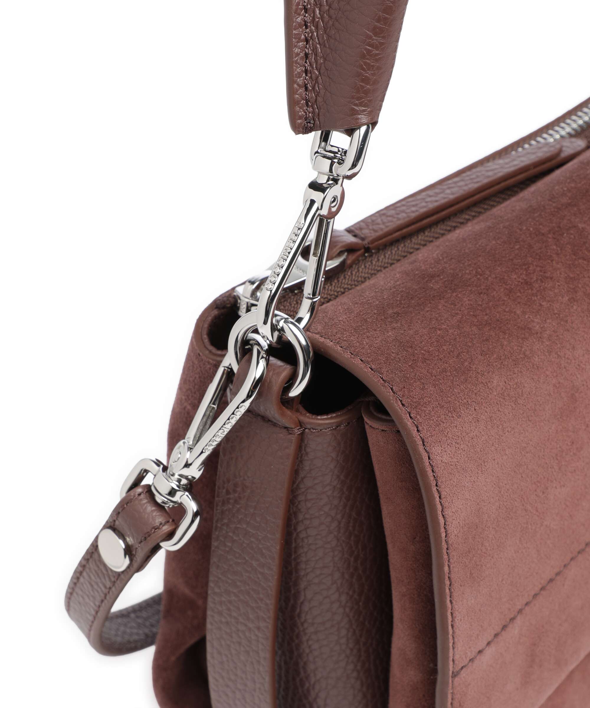 Coccinelle Boheme Suede Shoulder bag berry