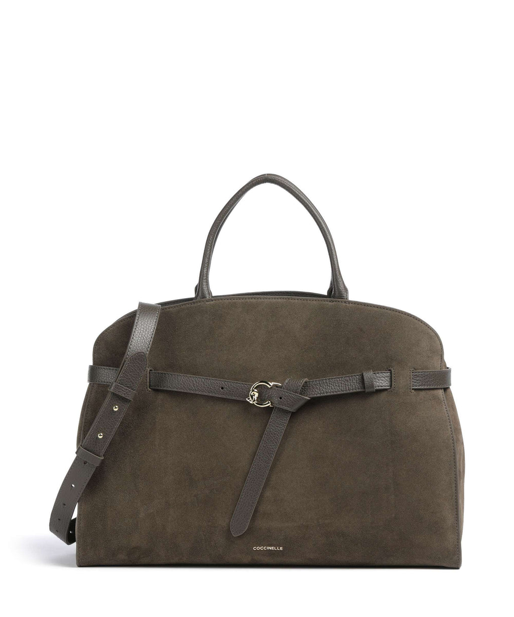 Coccinelle Sabine Suede Handbag fango