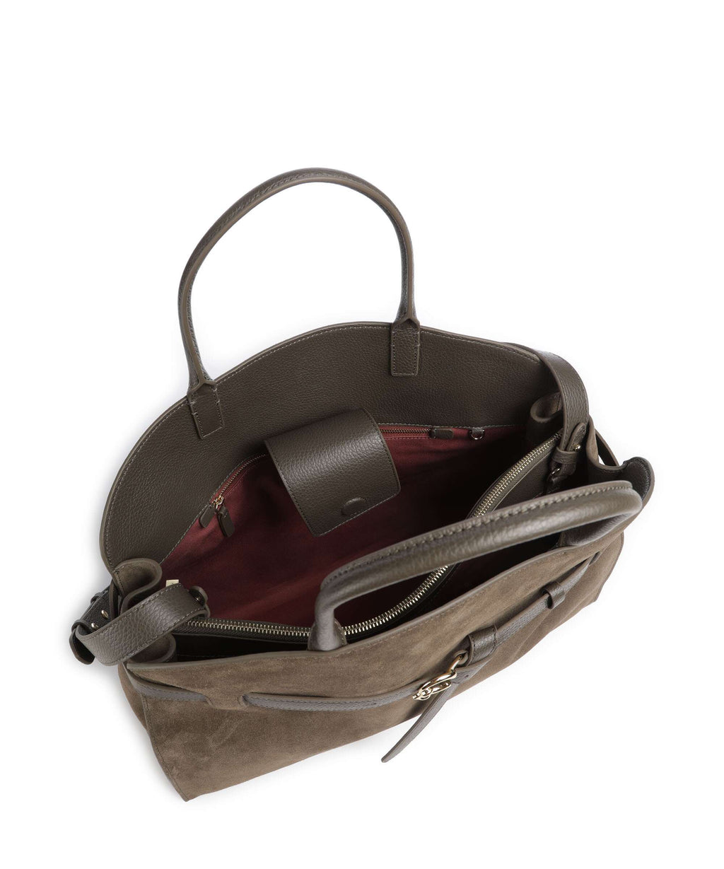 Coccinelle Sabine Suede Handbag fango