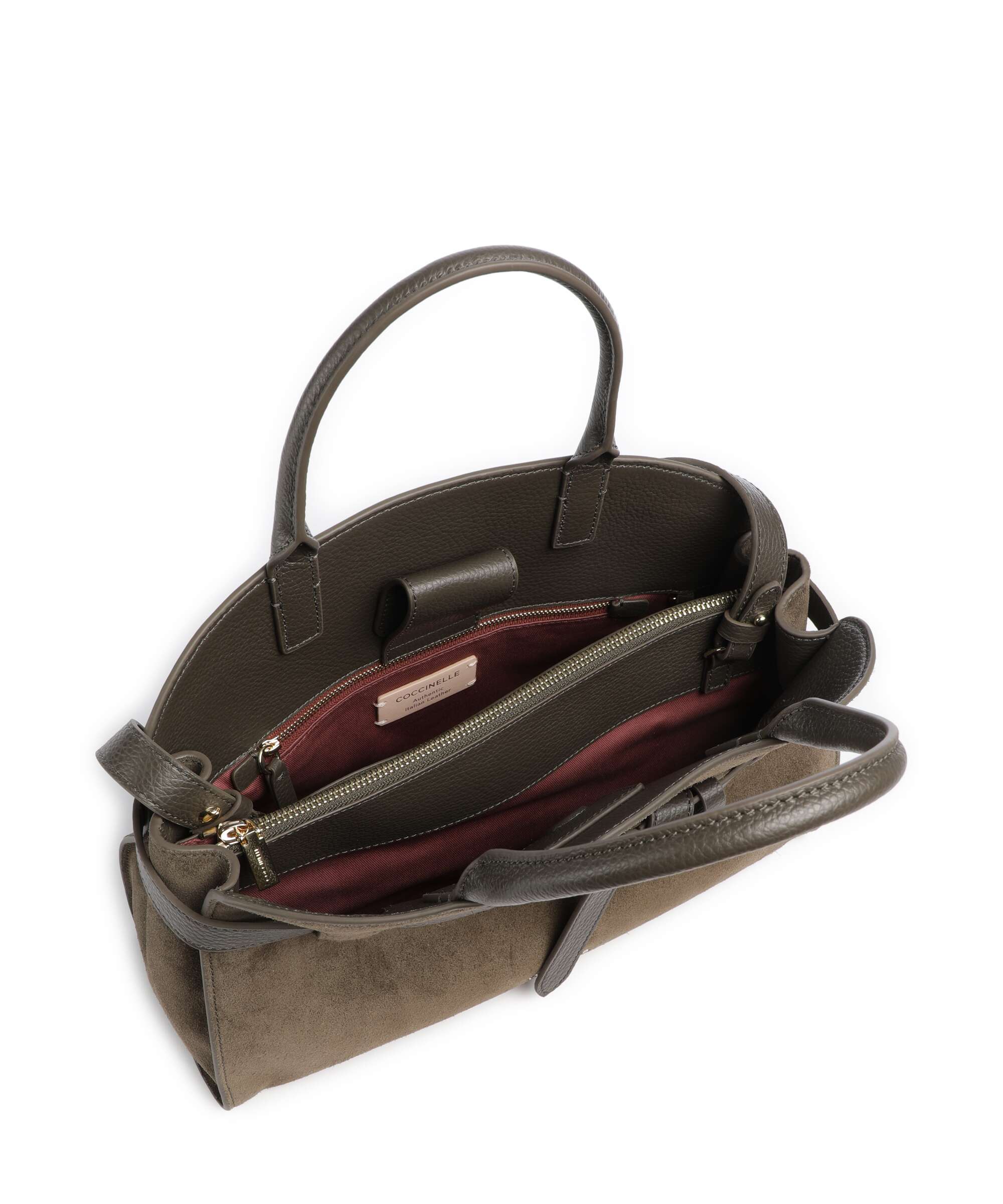 Coccinelle Sabine Suede Handbag fango
