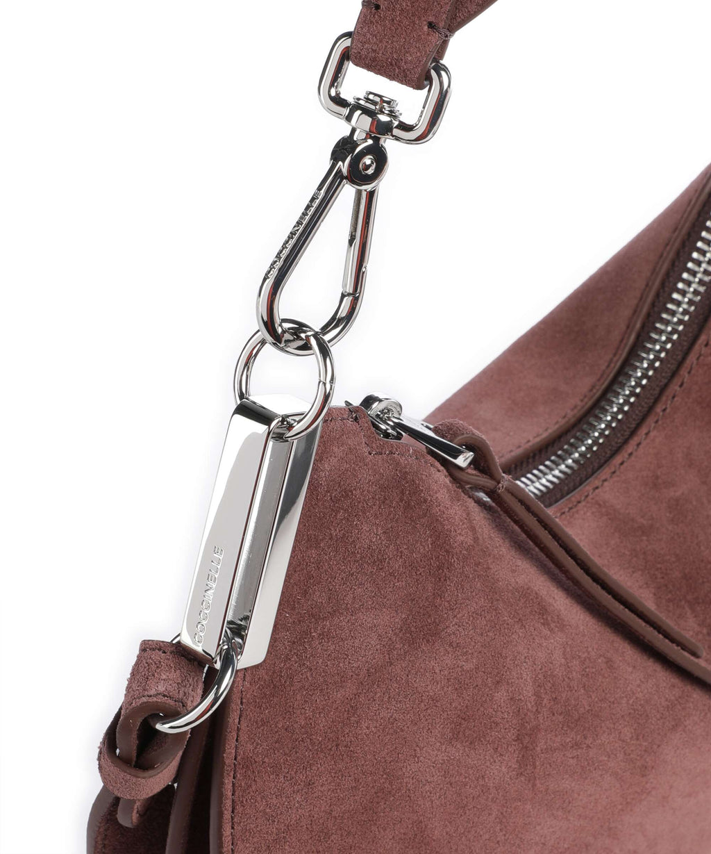 Coccinelle Sunup Suede Shoulder bag berry