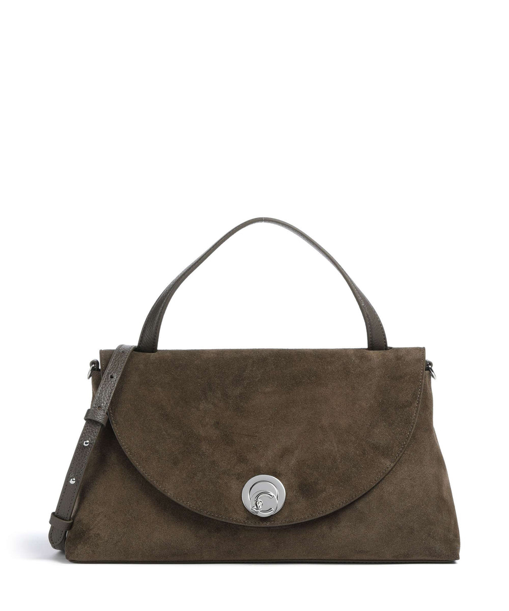 Coccinelle Nikla Suede Handbag fango