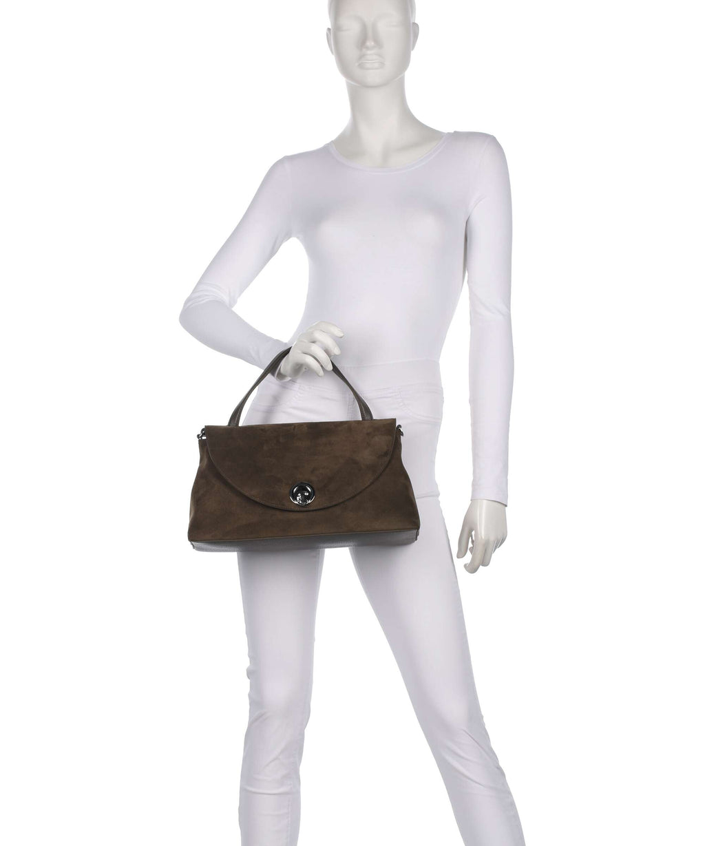 Coccinelle Nikla Suede Handbag fango