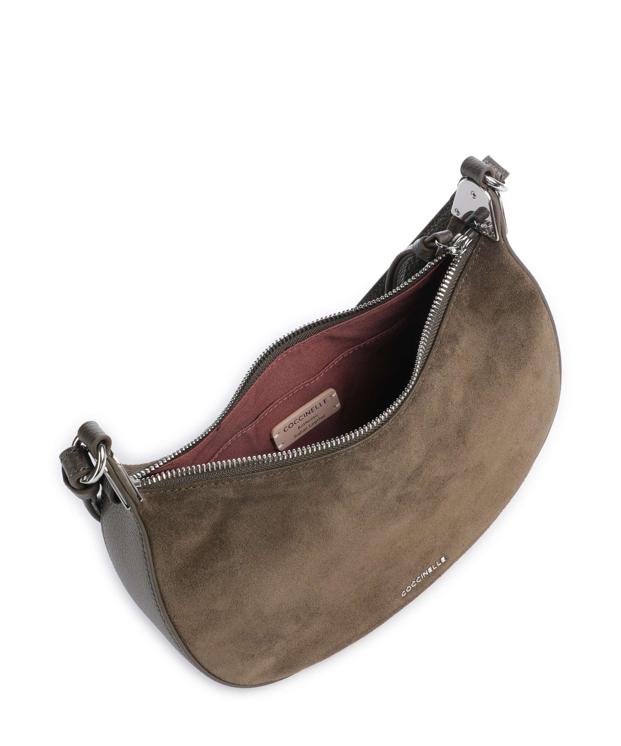 Coccinelle Fujiko Suede Crossbody bag fango