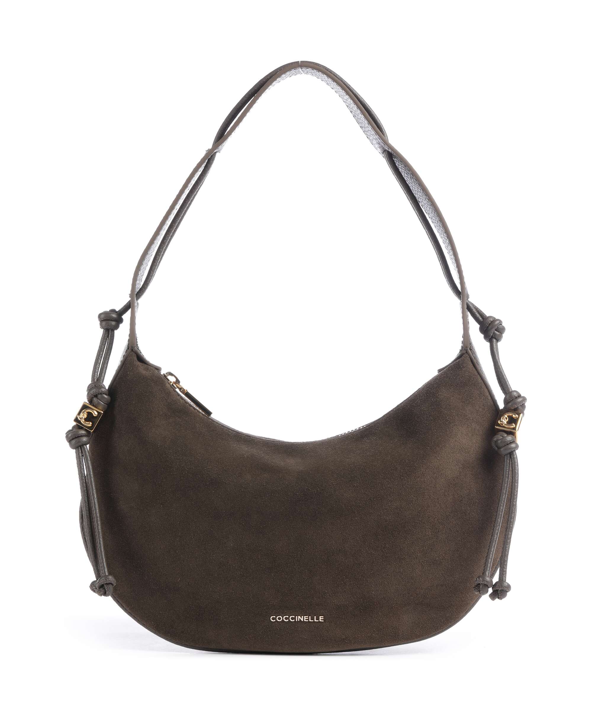 Coccinelle Thess Suede Hobo bag fango