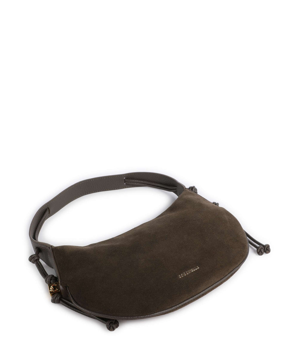 Coccinelle Thess Suede Hobo bag fango