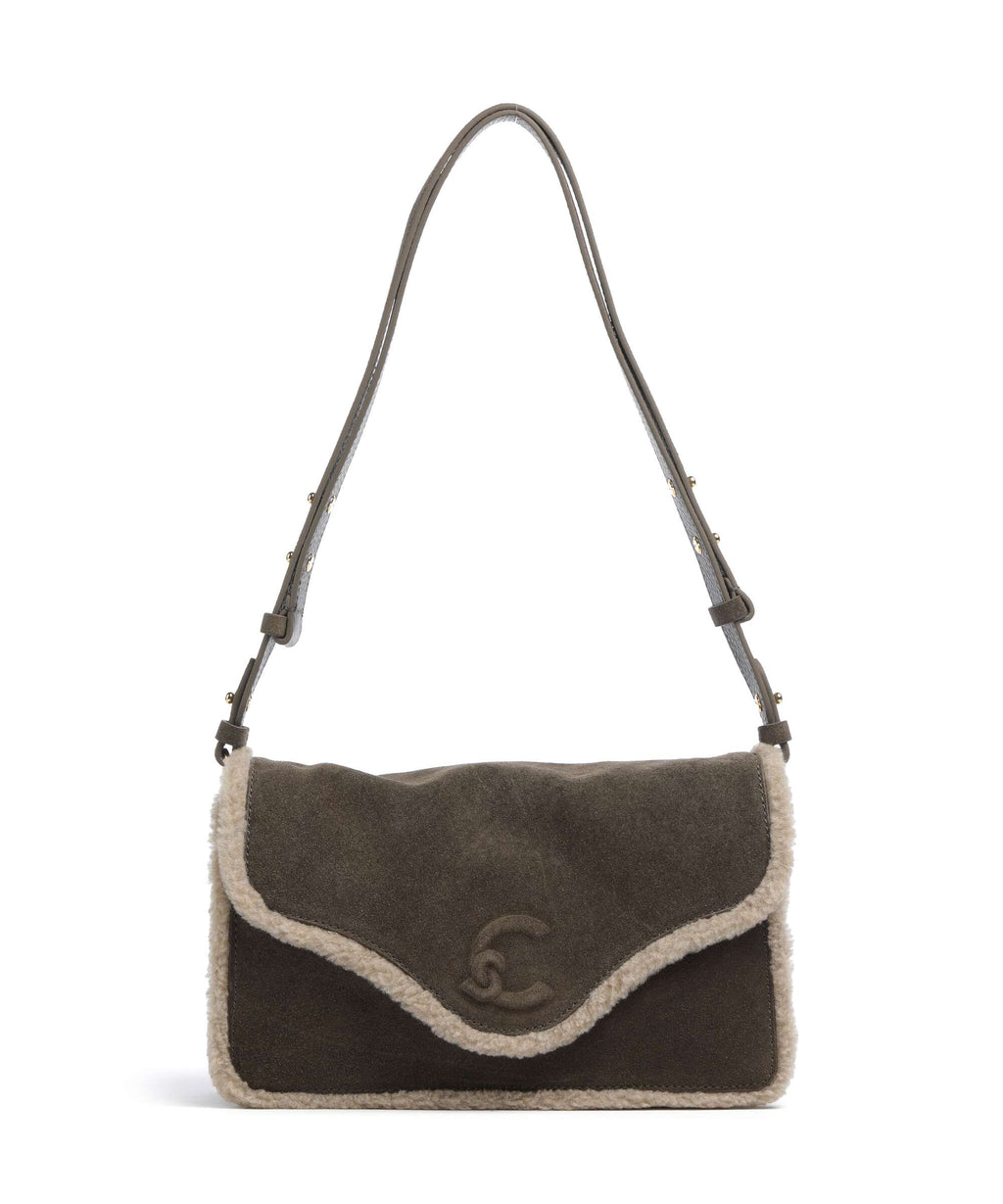 Coccinelle C-Me Softy Suede Shoulder bag fango/warm taupe