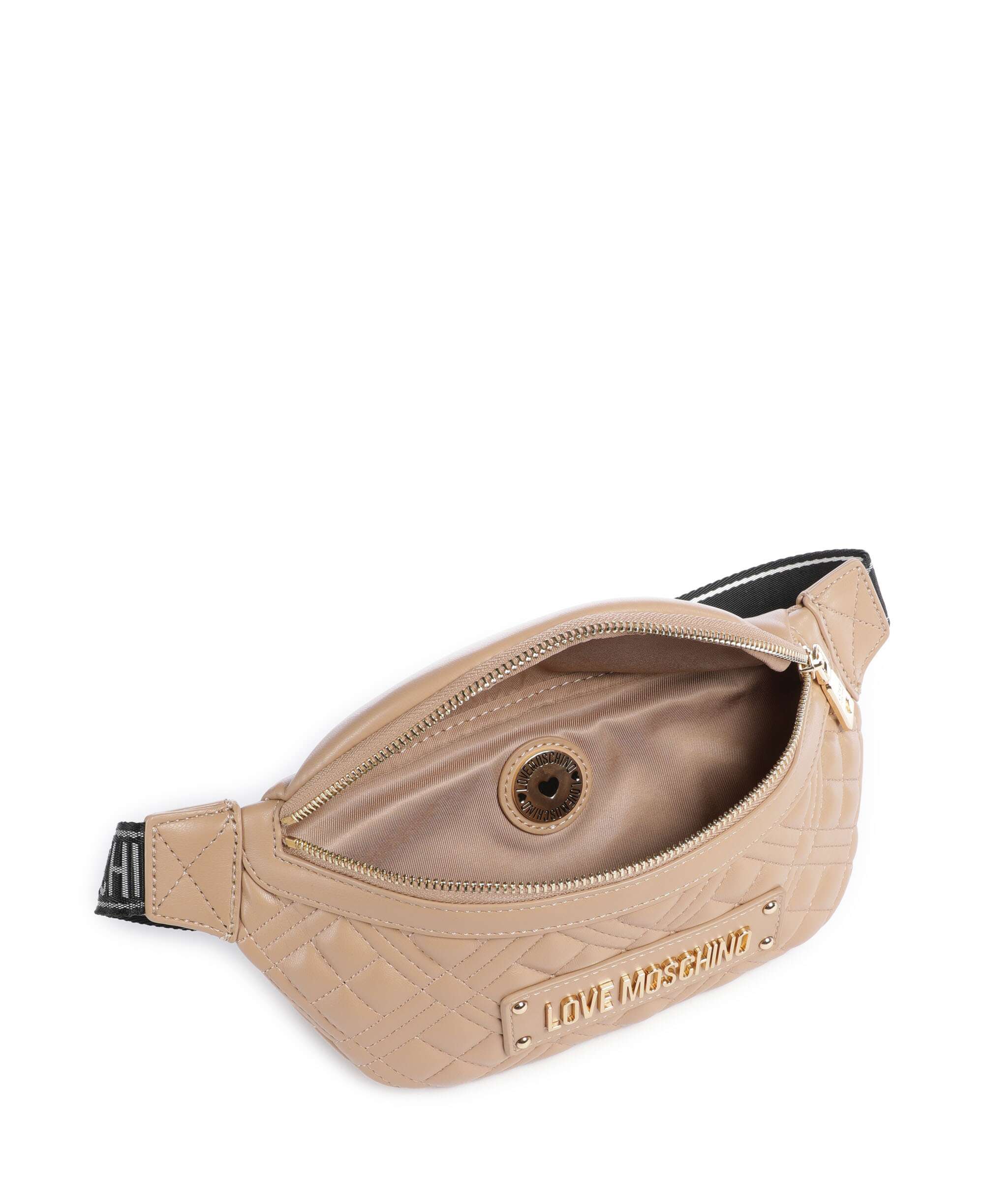 Love Moschino Quilted Belt bag beige