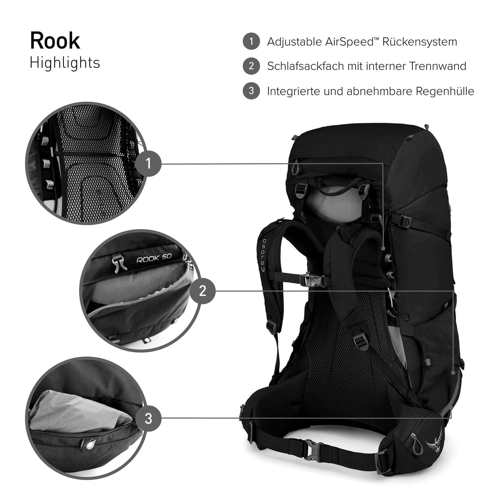 Osprey Rook 65 Trekking backpack astology blue/blue flame