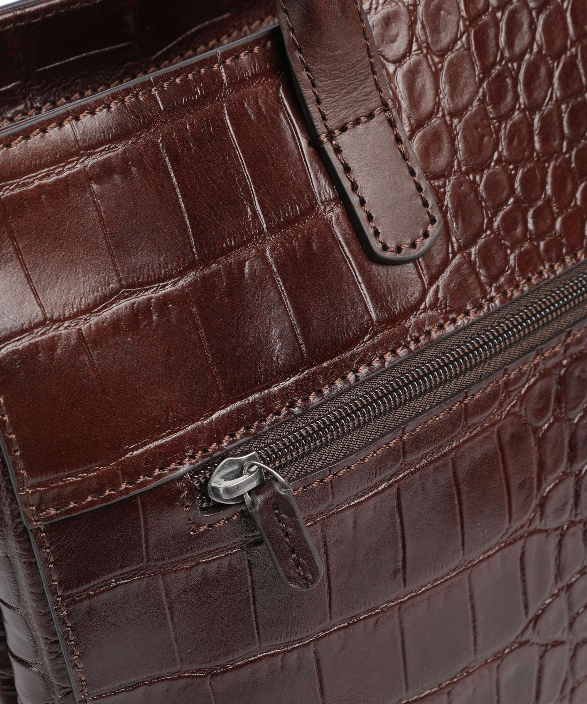 Castelijn & Beerens Croco Tess Briefcase mocca