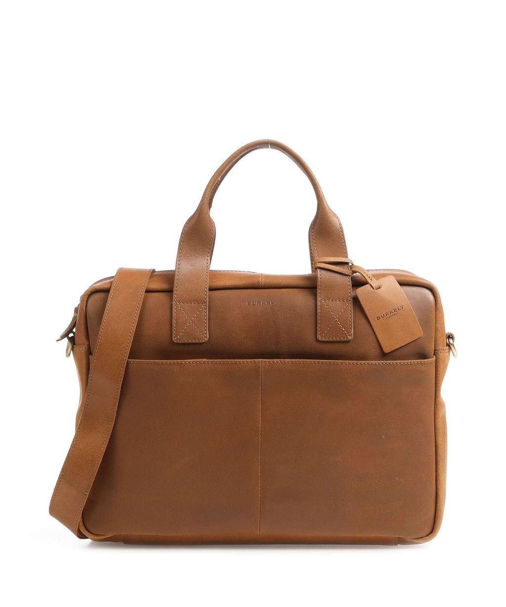 Burkely Vintage River Worker Briefcase cognac