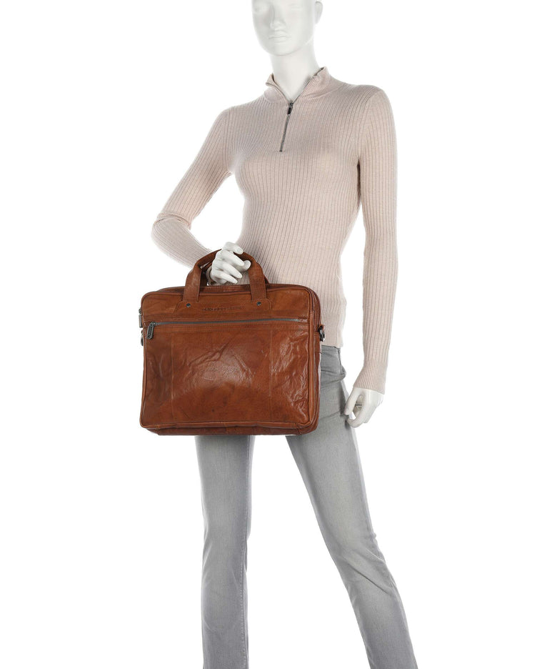 Spikes & Sparrow Bronco Briefcase brandy