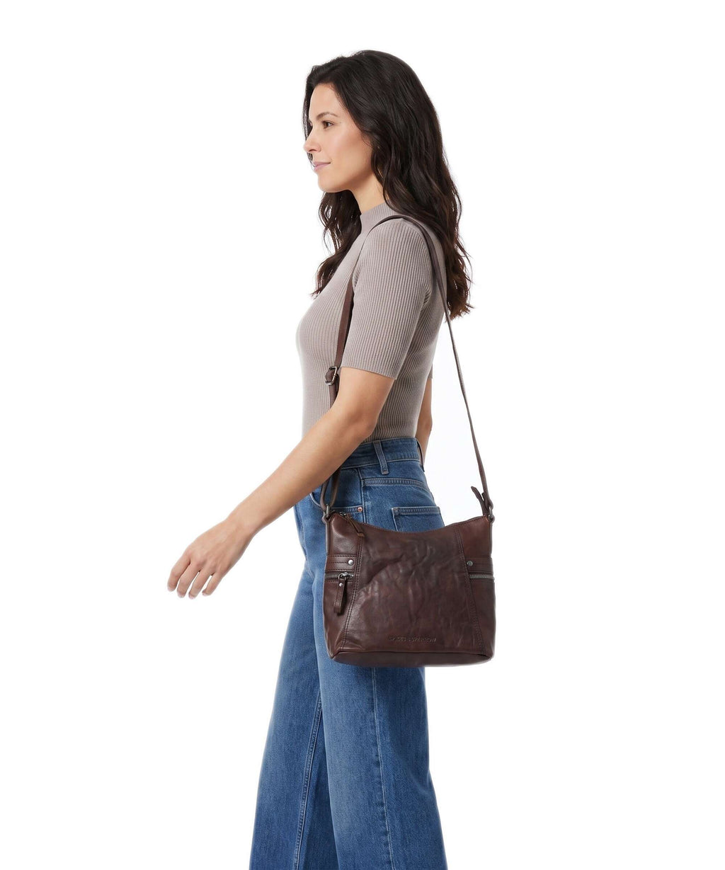 Spikes & Sparrow Bronco Georgia Crossbody bag dark brown