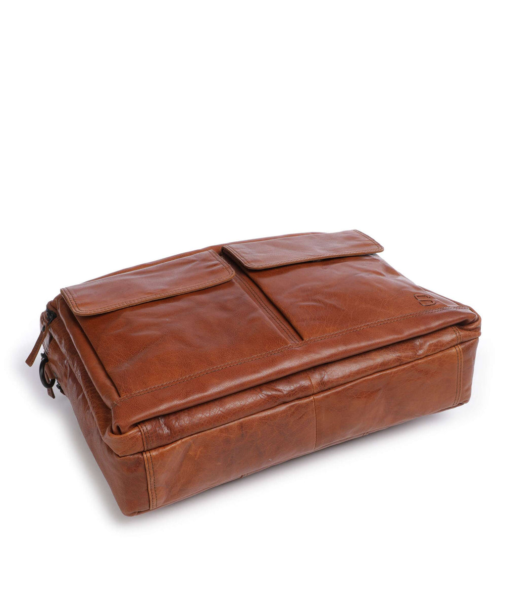 Spikes & Sparrow Bronco Briefcase cognac