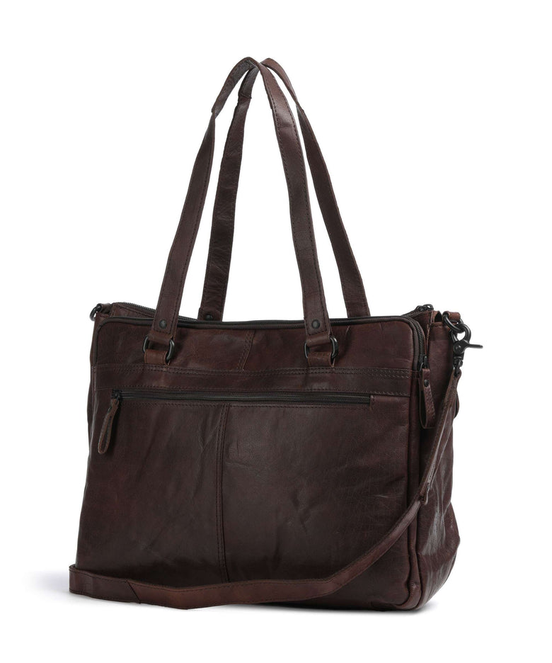 Spikes & Sparrow Bronco Fee Briefcase dark brown